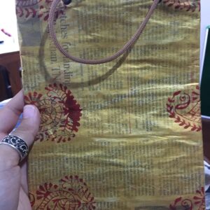 Handmade Yellow Newspaper Gift Bag